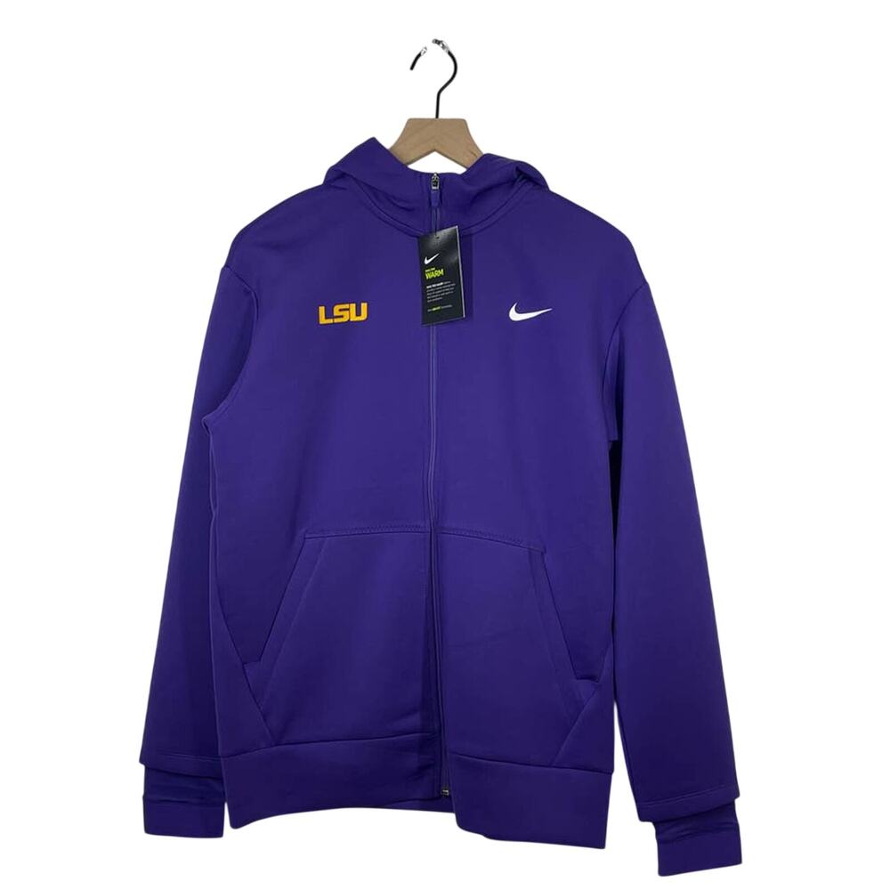 Nike‎ Dri-Fit Hoodie Jacket NWT Women's Size Medium Purple LSU Tigers Full Zip